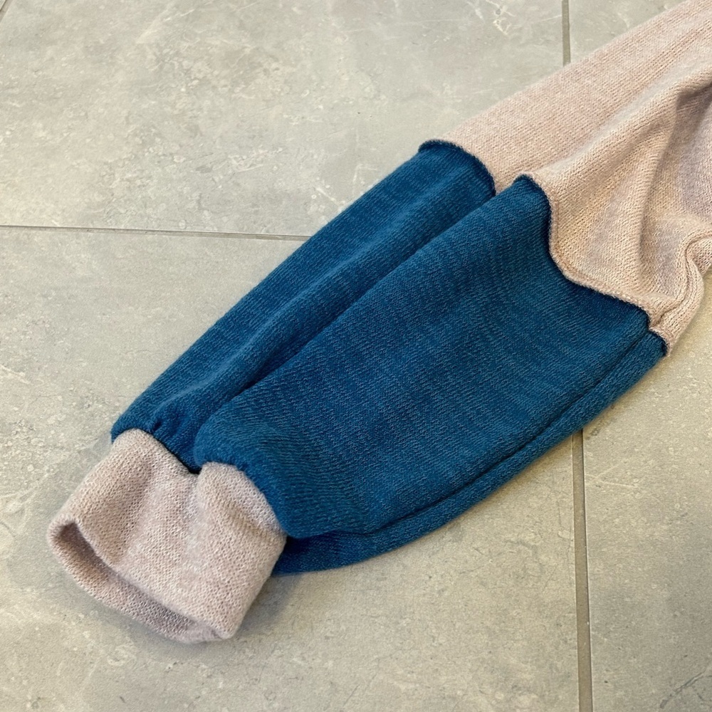 EUC BiBi Oversized French Terry Color Block Pullover Sweatshirt - Picture 4 of 6